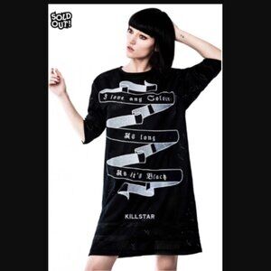 KILLSTAR Fact Hockey Dress Mesh Jersey Black Colour Love Goth Punk Embroidered
